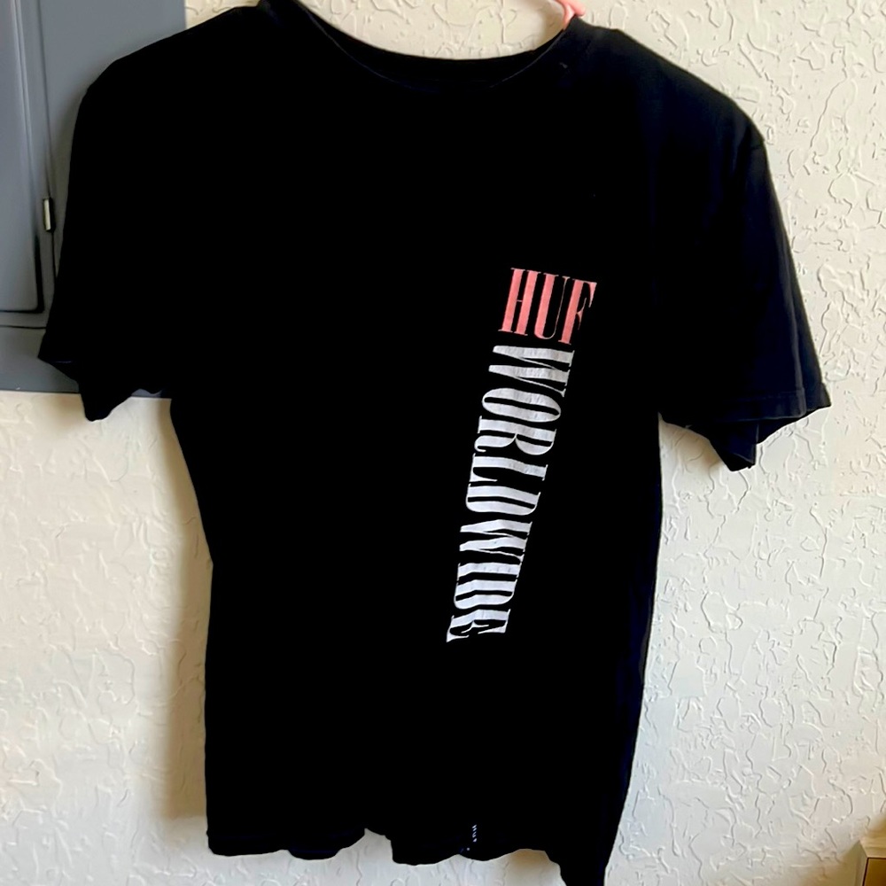 BlacK HUFWORLDWIDE pink logo vintage street wear